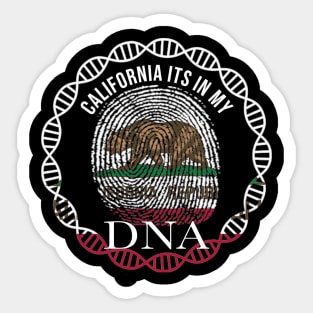 California Its In My DNA - Californian Flag - Gift for Californian From California Sticker